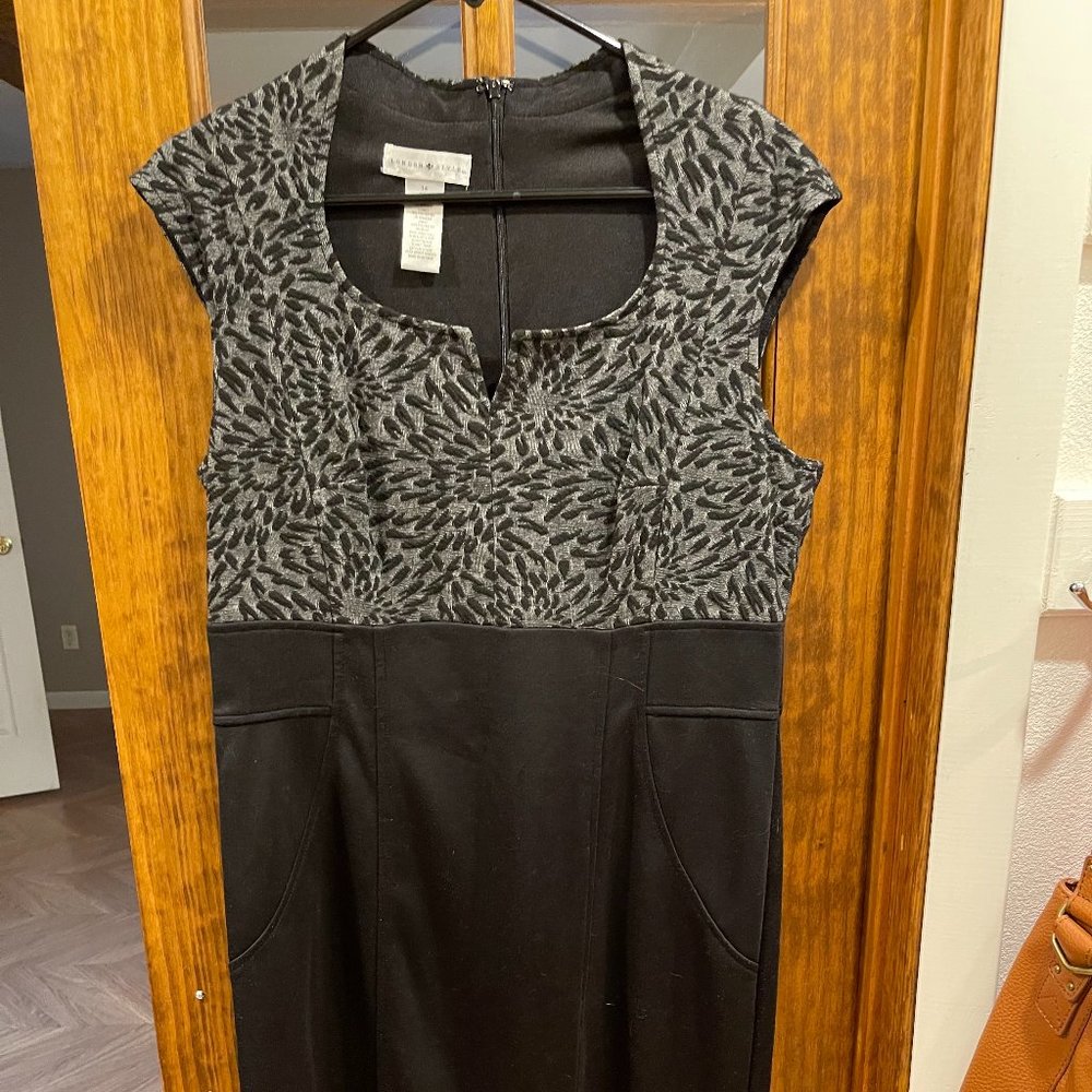London Style Black and Gray Dress, Size 14